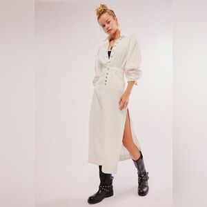 Free People denim White Midi Dress
